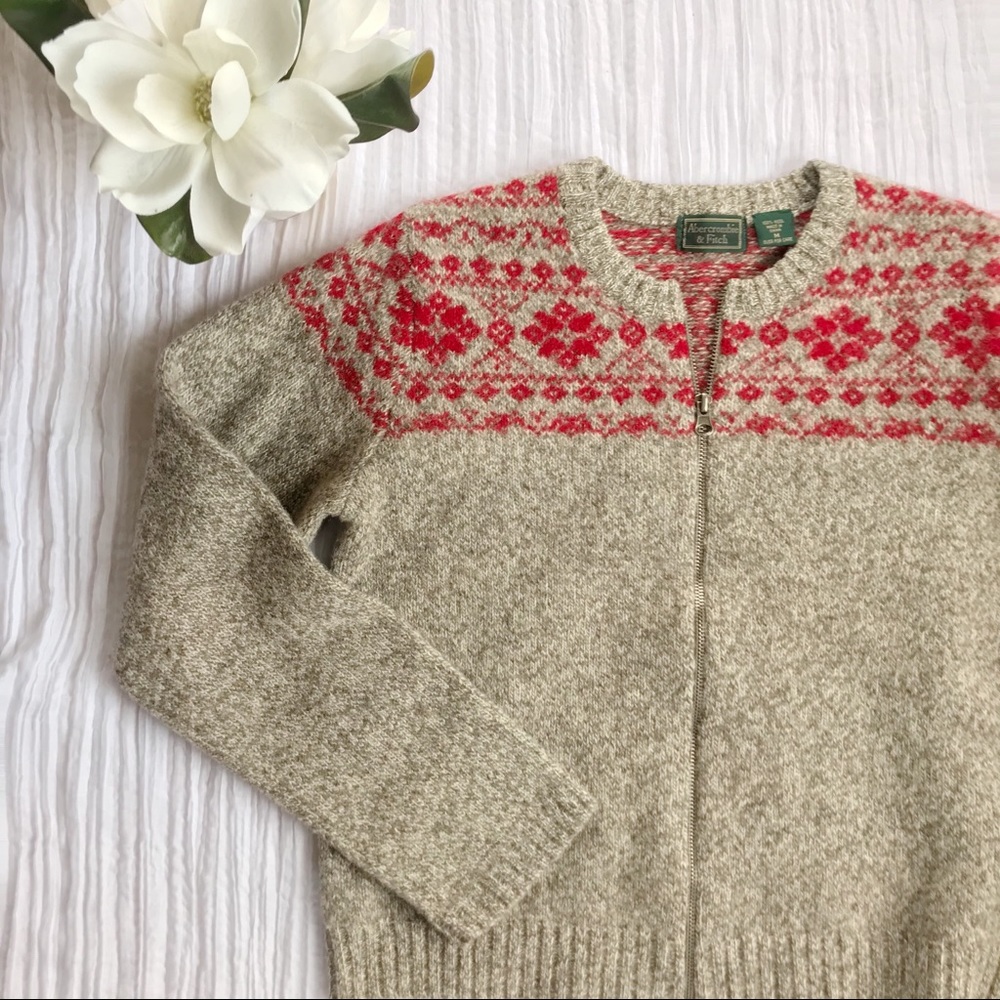 Abercrombie & Fitch Wool Zip Up Sweater